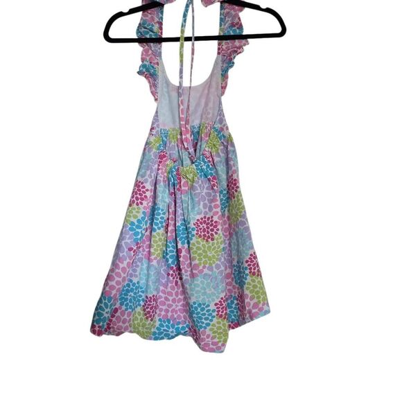 Kelly's Kids Girl's Size 6/7 Pink White Multi Halter Backless Sundress - Picture 2 of 5